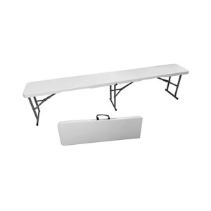 Bench Folding Seat White 1.8M - Portable Outdoor Furniture