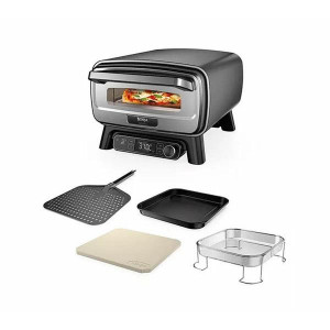 NINJA Artisan 12" 4-In-1 Electric Outdoor Pizza Oven & Air Fryer, Weather-Resistant, 370°C Electric Heat, Chef's View Window