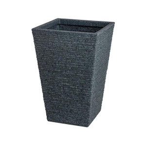 Strata Tapered Slate Effect Anthracite Planter for Outdoor and Indoor Use