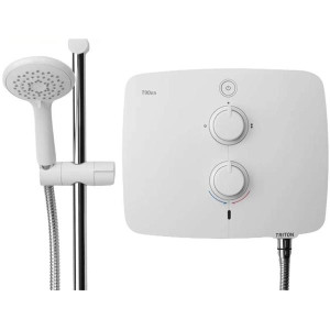 Triton Pumped Electric Shower T90er 9.0Kw White - Quiet Mark Approved, 5 Spray Handset, Low Pressure Compatible