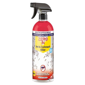 Zero In Anti-Bacterial Ant ; Cockroach Killer Rtu 1L, Fast-acting Contact Solution for Crawling Insect Infestations, Anti-Bacterial Agent, 1L
