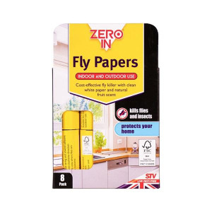 Zero In Fly Papers 8Pk, Natural Insect Attractant, FSC-Certified, Eco-Friendly Pest Control