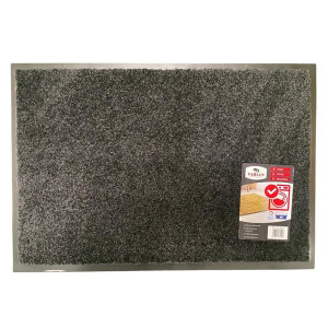 Varian Wash & Clean Mat, Black, 40/60 cm, Machine Washable, High Absorber, Antislip Backing, Home, Office, Industrial Use