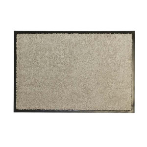 Varian Wash & Clean Mat, Beige, 40/60 cm, Machine Washable, Antislip Backing, Home Office Industrial Use