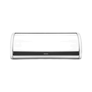 Brabantia Roll Top Bread Bin Brilliant Steel - Space Efficient, Noise Dampening, Corrosion Resistant, Kitchen Storage