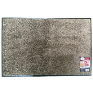 Varian Wash & Clean Mat, Brown, 60x90 cm, Machine Washable, Non-Slip Backing, Home Office Industrial Use