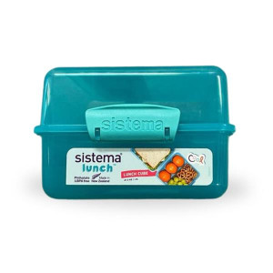 Sistema 1.4L Multi-Compartment Lunch Box - Spacious Top Section, 2 Lower Compartments, Freezer, Dishwasher, Microwave Safe