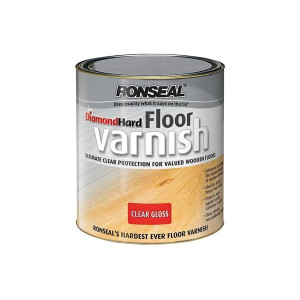 Ronseal Diamond Hard Floor Clear Gloss Varnish, 2.5L, Long Lasting Protection for Wooden Floors