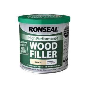 Ronseal High Performance Wood Filler Natural 550G, Rebuilds rotten wood, Hardens in 30 minutes, No shrink or crack, Indoor & Outdoor use