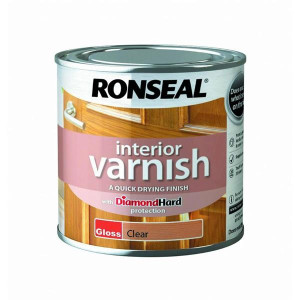 Ronseal Varnish Interior Clear Gloss 250Ml, Low Odour, Dries in 20 Minutes