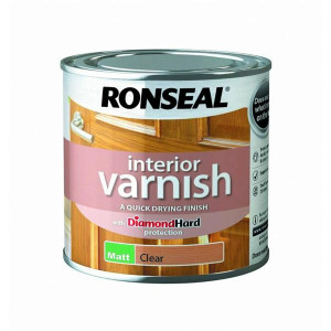 Ronseal Varnish Interior Clear Matt 250ml, Low Odour, Dries in 20 Minutes