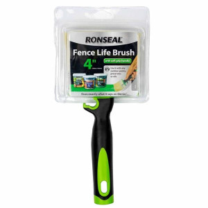 Ronseal Fencelife Brush Soft Grip, 4 in, Paint Brush for Sheds, Fences & Decking