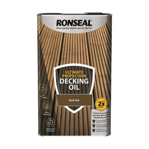 Ronseal Decking Oil Ultimate Dark Oak 5L, Natural Protection, Water-Resistant, UV-Resistant, 5L