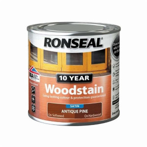 Ronseal Woodstain 10Yr Antique Pine 750Ml - 10-year protection for exterior wood, rainproof in 1 hour