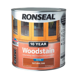 Ronseal Woodstain 10Yr Natural Oak 750Ml - 10-year protection for exterior wood