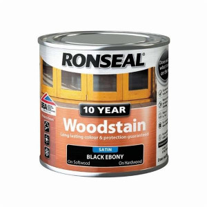 Ronseal 10-Year Exterior Wood Stain, Ebony, 2.5L