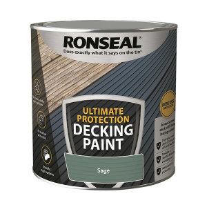 Ronseal Decking Paint, Sage, 2.5L, All Weather Protection for Outdoor Use