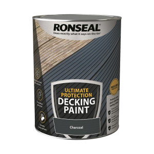 Ronseal Decking Paint Charcoal, 5L, All Weather Protection for Outdoor Use
