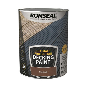 Ronseal Decking Paint Chesnut, 5Ltr, All Weather Protection for Outdoor Use