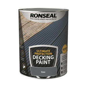 Ronseal Decking Paint Slate 5Ltr, All Weather Protection for Outdoor Use