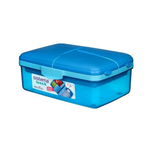 Sistema Slimline Quaddie 1.5L - Microwave Safe, Dishwasher Safe, BPA Free, Pink/Blue/Green