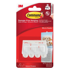 Damage-free hanging Hooks by Command, 3cm H x 2cm W