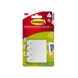 Command Picture Hanging Strips, Small, 4Pk, Damage-free hanging, Easy to apply, Holds strongly and removes cleanly