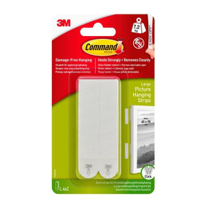 Home Decor: Command Picture Hanging Strip Large, Durable Design, Premium Quality, Pack of 4