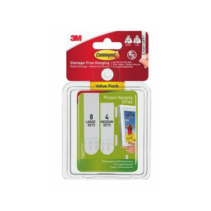 Command Picture Hanging Strips, Large and Medium, 8X4pk, Damage-Free Decorating