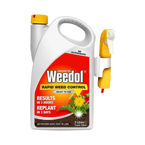 Weedol Weed Control Rapid Weed Ready To Use 3L, Fast-Acting Weed Killer for Paths, Patios, and Garden Borders