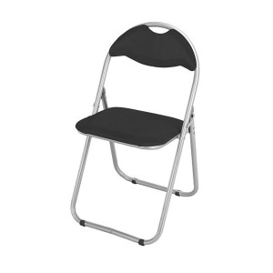 Culcita Black Folding Chair, Sturdy Metal Frame, Indoor & Outdoor Use, Folds for Easy Storage