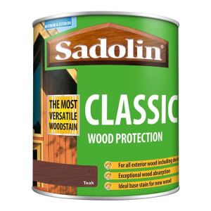 Sadolin Classic Teak 5Ltr - All Purpose Woodstain for Exterior and Interior Wood, Ideal for Decking, Fencing and Cladding