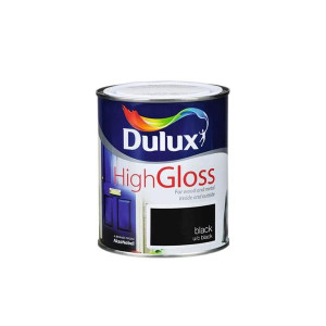 Dulux High Gloss Black 2.5L Paint for Interior and Exterior Use