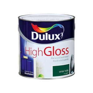 Dulux High Gloss Winter Holly Paint, 2.5L, Solvent Based, Exterior & Interior Use
