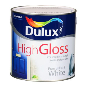 Dulux High Gloss Pure Brilliant White 2.5L Paint