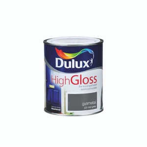 Dulux High Gloss Paint, Gunmetal, 750ml, Solvent Based, Exterior & Interior Use