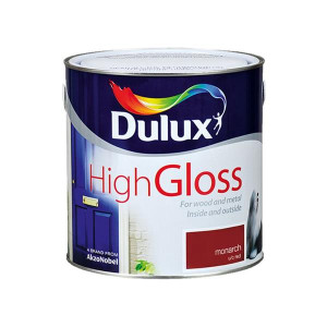 Dulux High Gloss Paint, Solvent Based, High Colour Durability for Exterior & Interior Wood & Metal, 2.5L