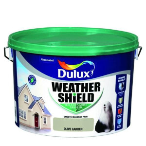 Dulux Weathershield Smooth Masonry Paint Olive Garden 10L for Exterior Use