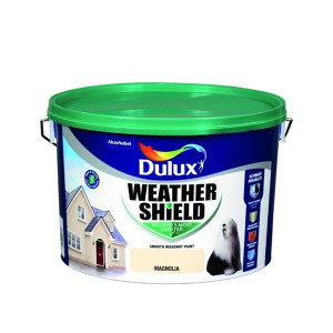 Dulux Weathershield Magnolia 10L Exterior Paint for Exterior Walls