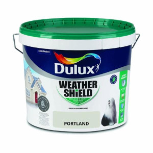 Dulux Weathershield Smooth Masonry Paint, 10L, Excellent Opacity, Anti-Fade, Mould & Algae Protection for Exterior Walls