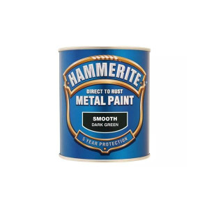Hammerite Dark Green 750Ml Smooth Finish Exterior Metal Paint, Corrosion-Resistant, No Primer Required, 3-in-1 Formula, 5-Year Protection, for Outdoor