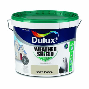 Dulux Weathershield Smooth Masonry Paint, Soft Avoca, 10L