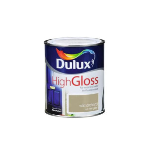 Dulux High Gloss Paint, White/Orchard, 750ml, Solvent Based, Exterior & Interior Use