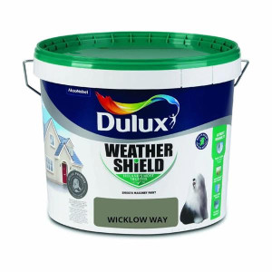 Dulux Weathershield Smooth Masonry Wicklow Way 10L, Excellent opacity, Anti-fade technology, Weather-resistant formula for exterior use