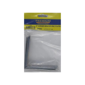Premium Choice Corner Braces 4" for Woodworking and Construction Applications, Pack of 44, Zinc
