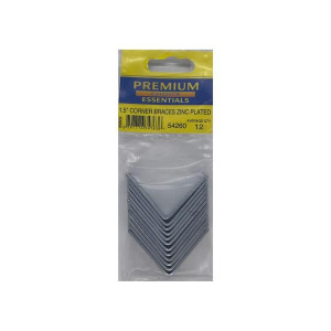 Premium Choice Corner Braces 1.5" for Construction, Pack of 12 Zinc, 1.5 in, Durable Corner Braces for Structural Integrity