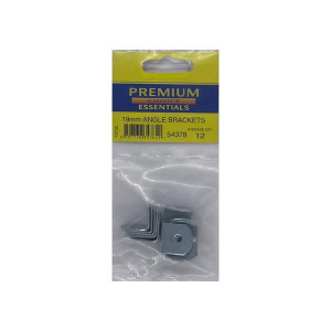 Premium Choice Angle Brackets 19Mm, Pack of 12, Chrome Finish for Construction