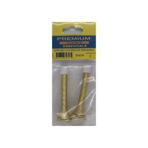 Brass Doorstop by Premium Choice, Sprung Design, Pack of 2, 8cm