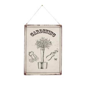 La Hacienda Decorative Signs Gardening, Durable Steel Construction, Embossed Slogan, Indoor/Outdoor Use