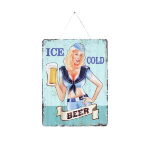 La Hacienda Decorative Sign, Corr Ice Cold, Durable Steel Construction, Indoor/Outdoor Use